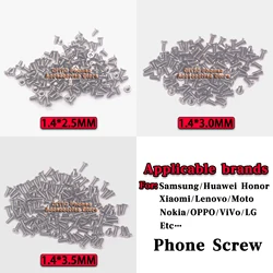 100Pcs 2.5MM 3.0mm 3.5mm Screws For Samsung/Huawei Honor/Xiaomi/Lenovo/Moto/ASUS/TCL/Nokia/OPPO/Vivo/LG Mobile Phone Screw Bolt