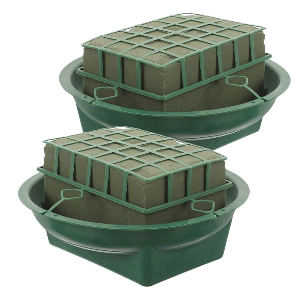 

2pcs Floral Foam Cage With Bowl For Flower Arrangement Mud Diy Floral Holder Tool Wedding Christmas Party Garden Accessory