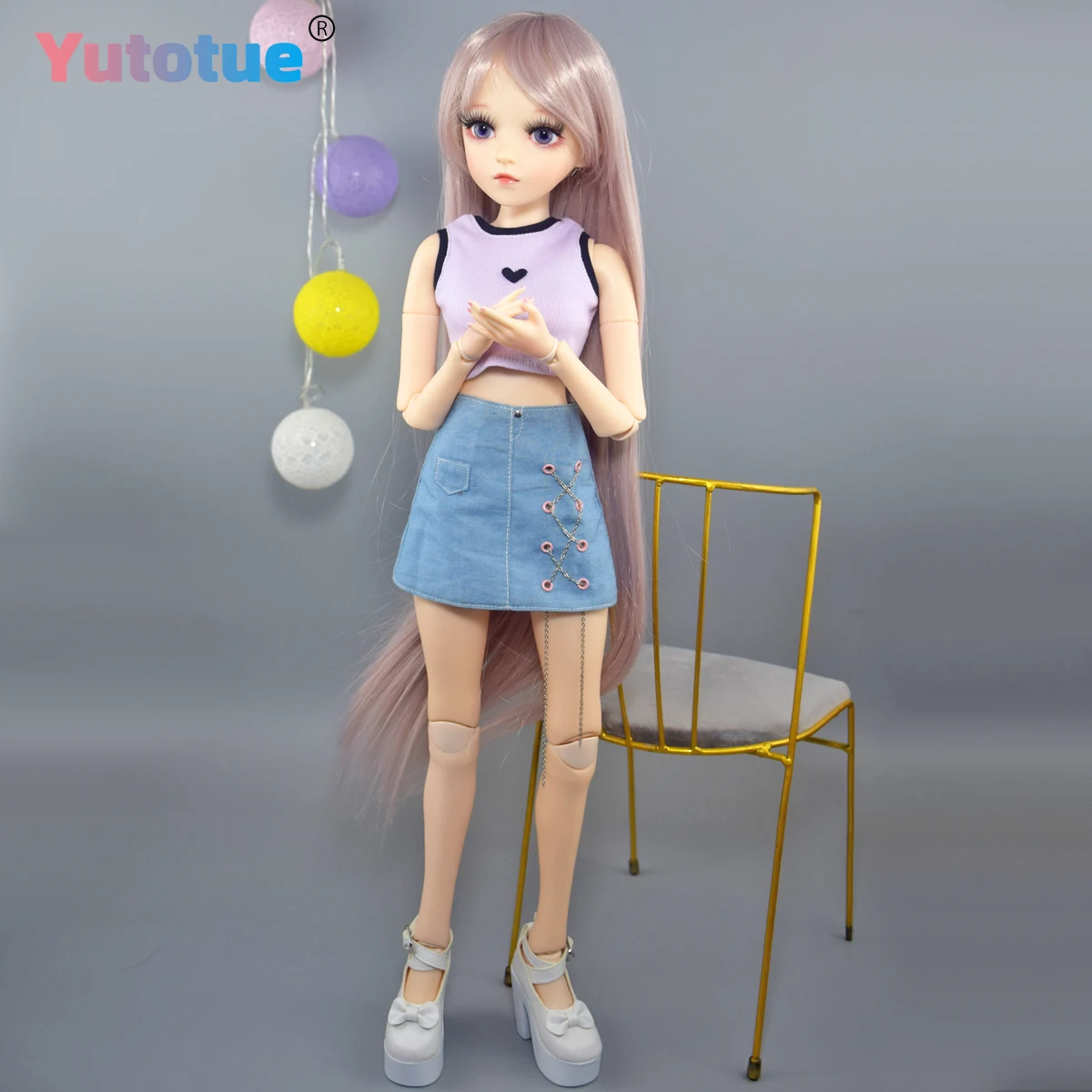 YUTOTUE-Muñeca de moda de 60cm de altura, muñeca de niña BJD 1/3, ojos de juguete cambiables, maquillaje mejorado realista