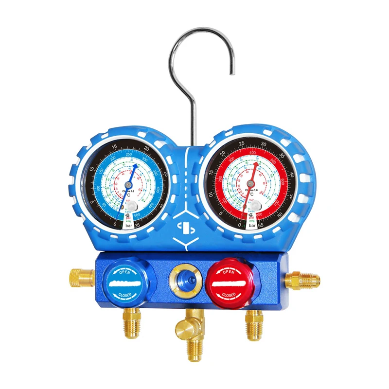 

Manifold Tester Meter Pressure Gauge Refrigeration Vacuum HVAC Temperature Air Conditioning Repair Tool