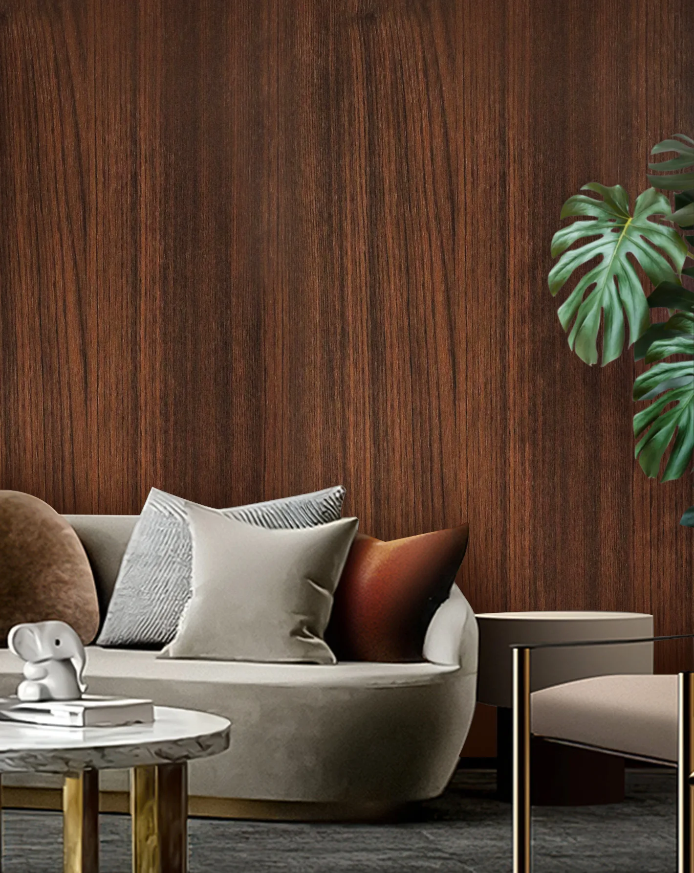 Walnut Wood Vinyl Self-adhesive Waterproof Wallpapers Wall Stickers for Wall in Rolls Furniture Renovation Film Bedroom Home
