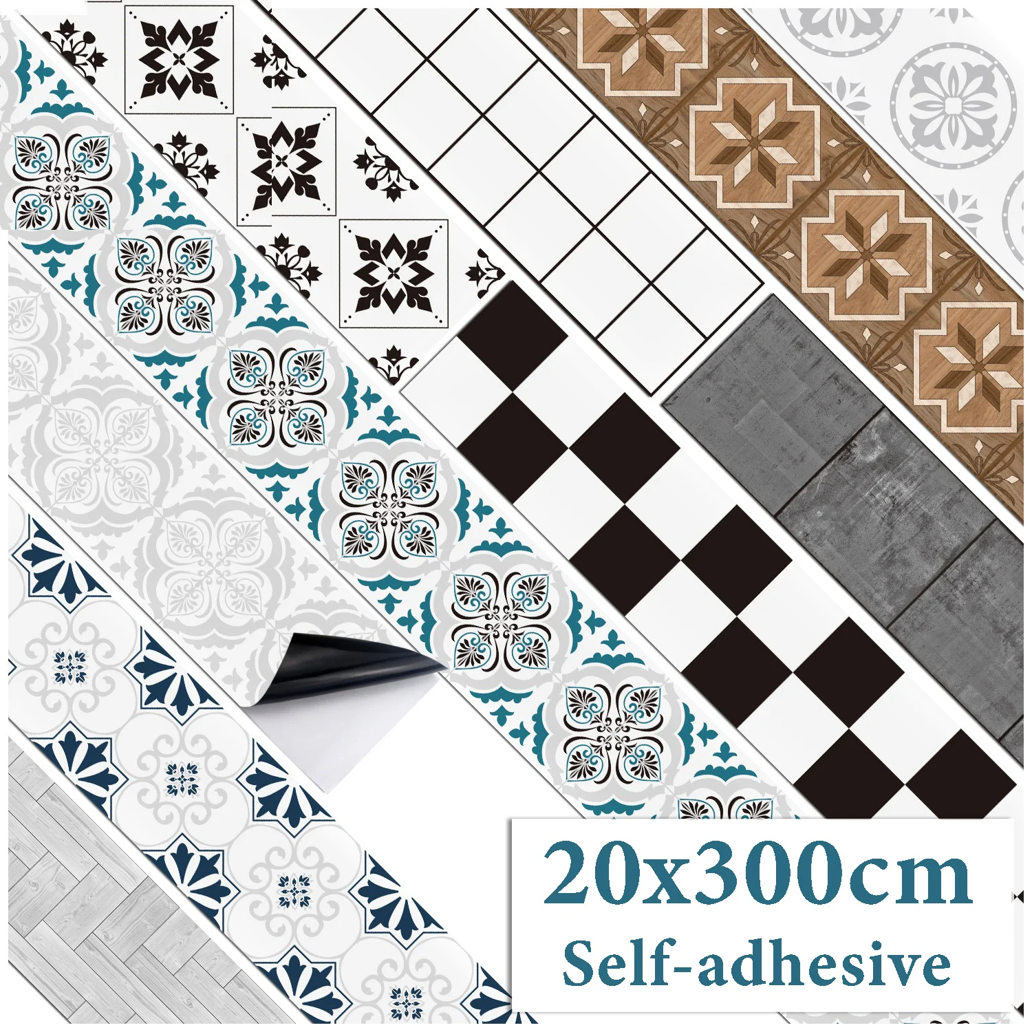 Simple Geometry Self-Adhesive Corner Line Tile Stickers Wall Border Decal DIY Kitchen Bathroom Decorative Waistline Wall Sticker