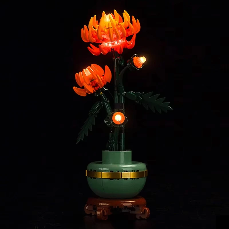 DIY LED Light Kit For LEGO Flower 10368 Chrysanthemum Buillding Brick Set (Only LED Light,Without Blocks Model)