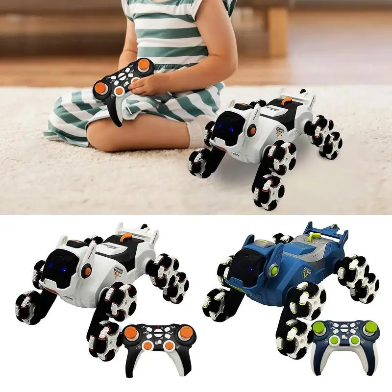 子供のためのロボット犬のおもちゃ,スタントカー,全地形対応おもちゃ,光の音楽,スプレー,リモコン,男の子と女の子