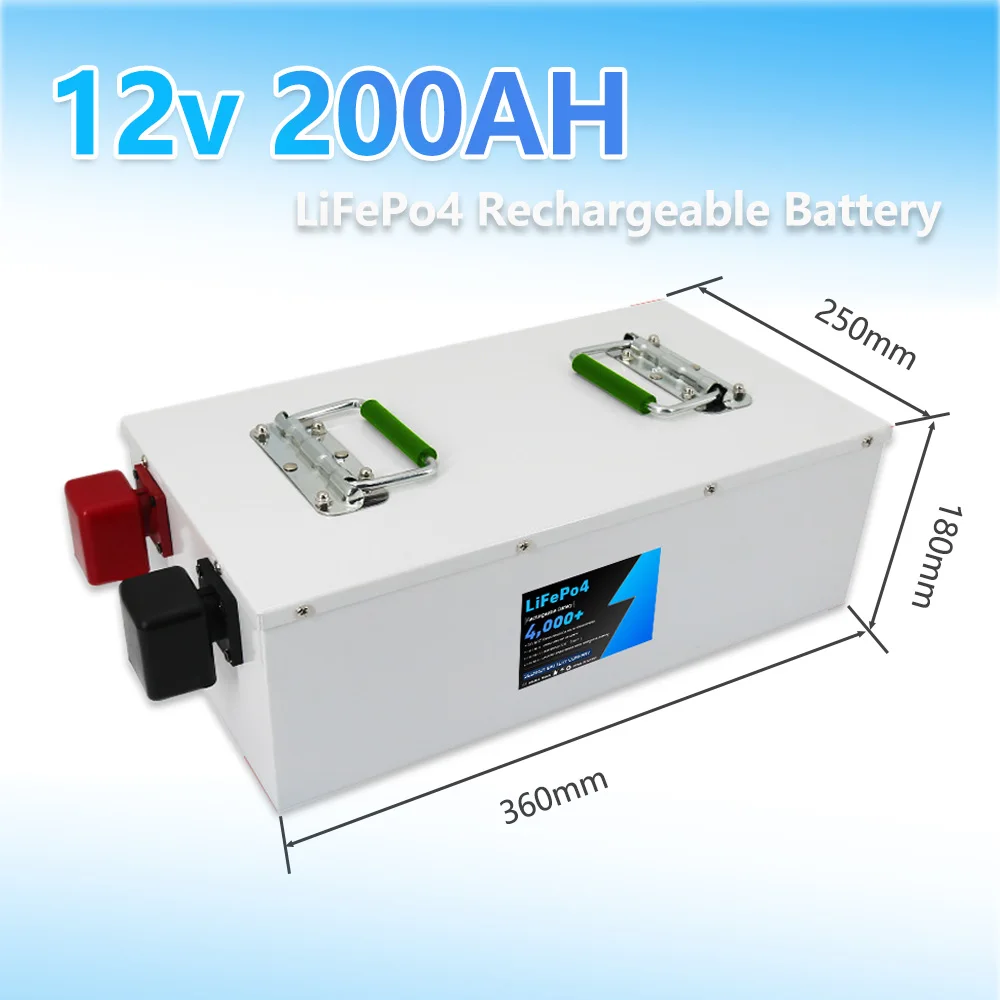 12.8v 200AH Lifepo4 Battery with 100A BMS 12V Lithium Battery for RV Xenon Light Solar Energy Storage Inverter