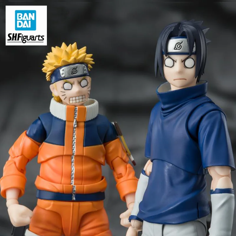En Stock Original Bandai S.H.Figuarts SHF Naruto Uzumaki Sasuke Uchiha Genius Ninja modelo figuras de acción Juguetes