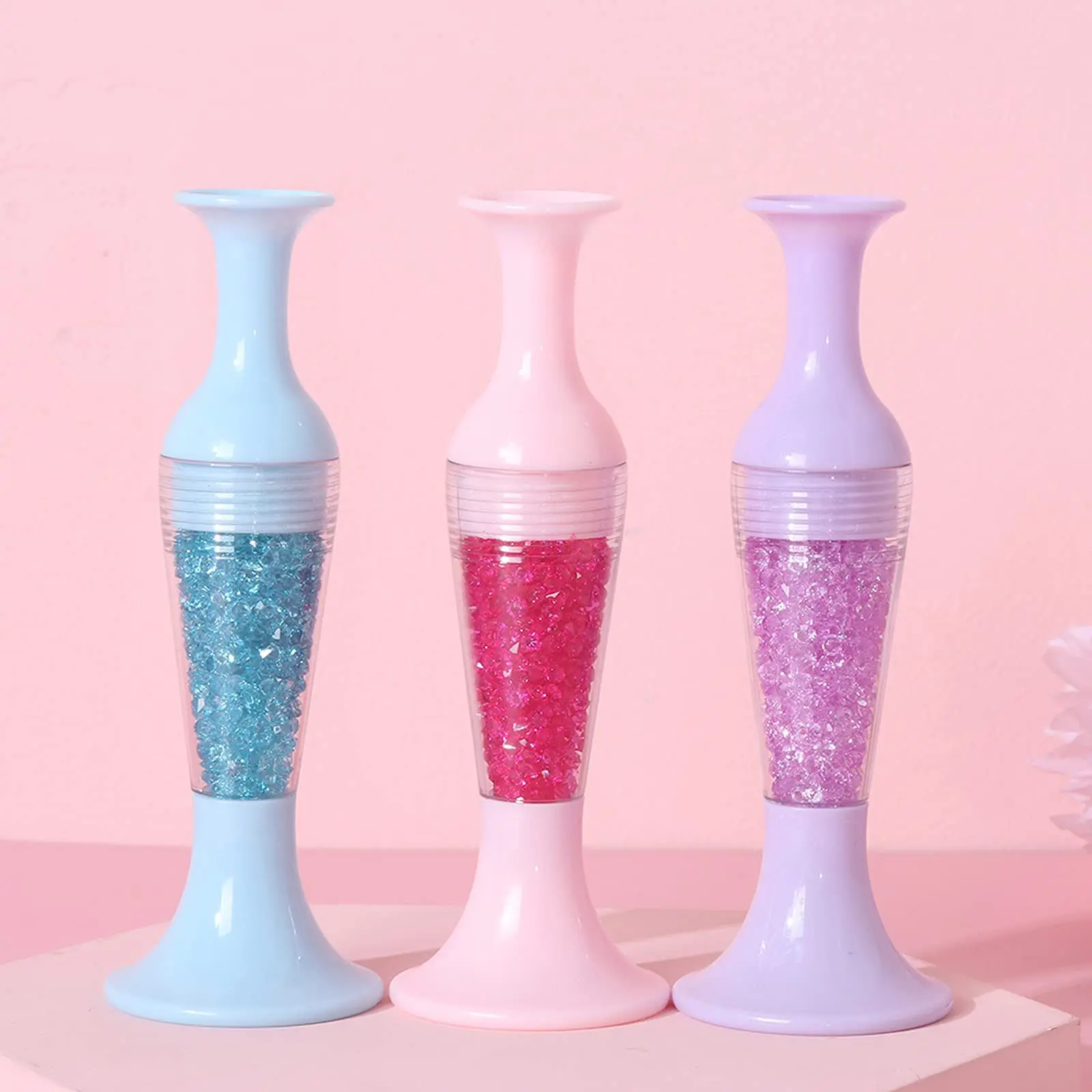 Strumento per penna per pittura con diamanti Penna per arte con diamanti Penna per trapano a punta a forma di vaso di fiori Punta per unghie Punteggiatura di diamanti per la produzione artigianale di nail art