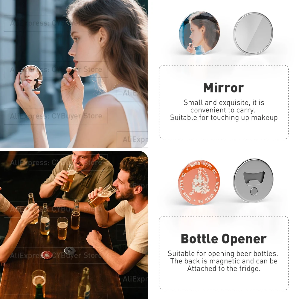 Pin Maker, Badge Punch Press, Button Maker Machine, Magnet Maker Machine, DIY, 1 Press Machine, 2.28in(58mm), Bottle Opener