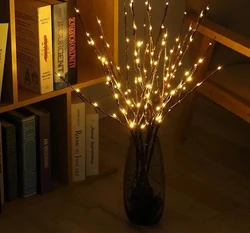 73cm 20 Bulbs LED Branch Lights Battery Powered Willow Twig Romantic Lighted Branch Decorative Lights Artificial Creative Tree