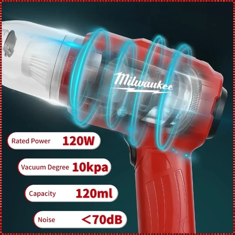 Milwaukee Cordless Handheld Vacuum Cleaner 2-In-1 Multi-function Dust Collect Machine and Air Blower  For 18V Battery