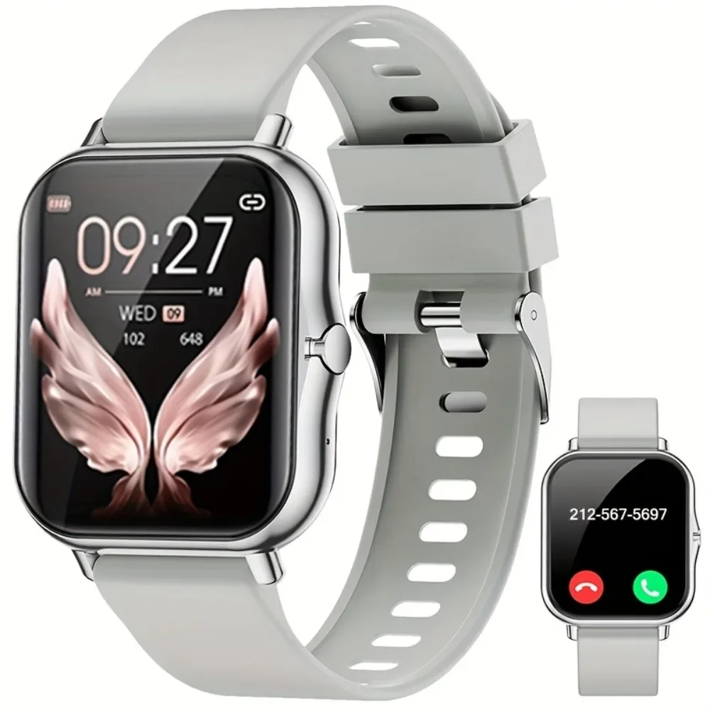 

Alloy Smartwatch for Men Women240p ChargingWireless Rechargeable Lithium Polymer BatteryCompatible with iPhone Ideal Gift