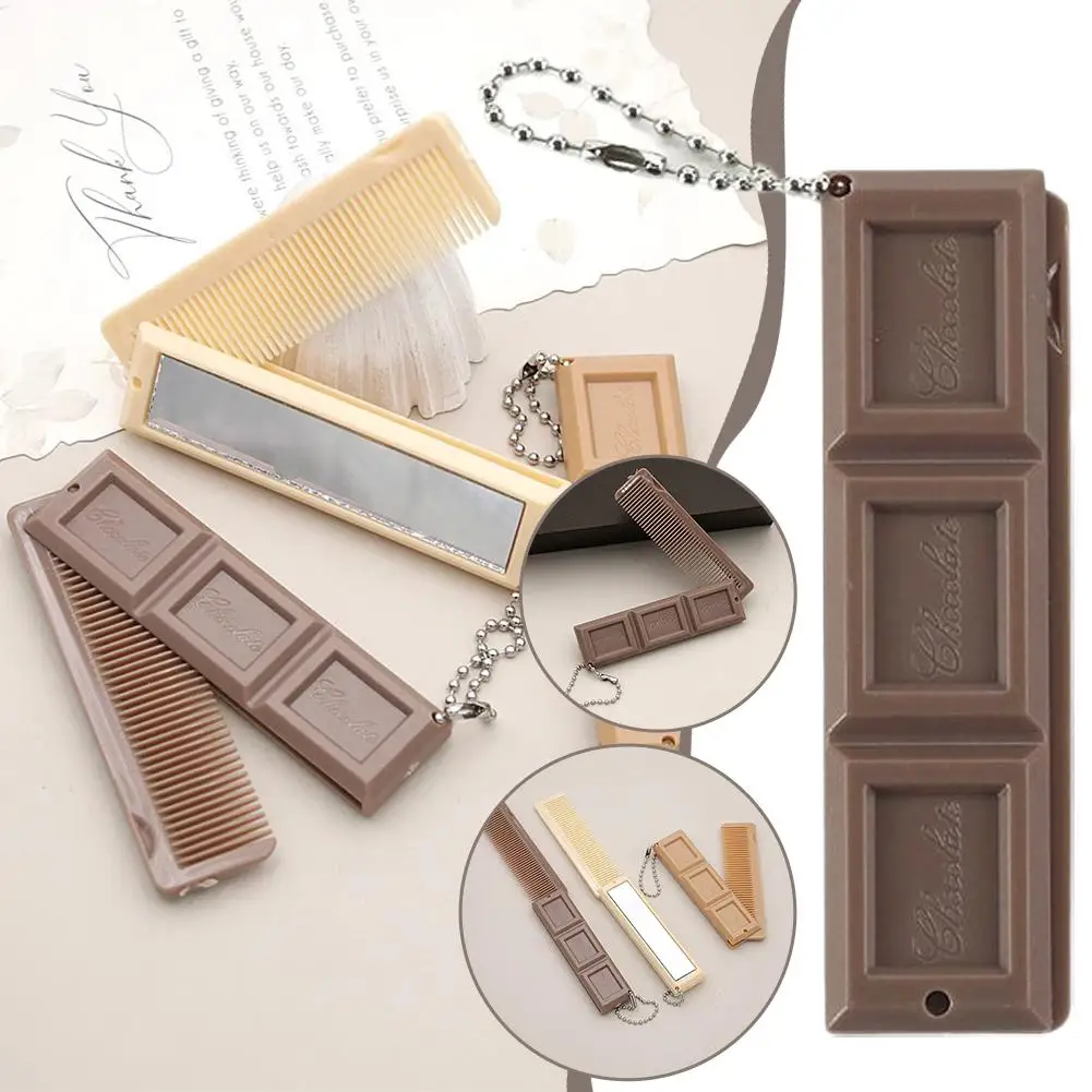 

Портативное складное зеркало 2-в-1, мини-косметическое зеркало, зеркало для макияжа, расческа для макияжа, подарок для вашей подруги, расческа для волос