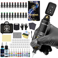 Tattoo Kit POSEIDON V5 Black Tattoo Pen Kit For Permanent Makeup Tattoo Machine Kit High Power Tattoo Power Supply Tattoo Gun Ki