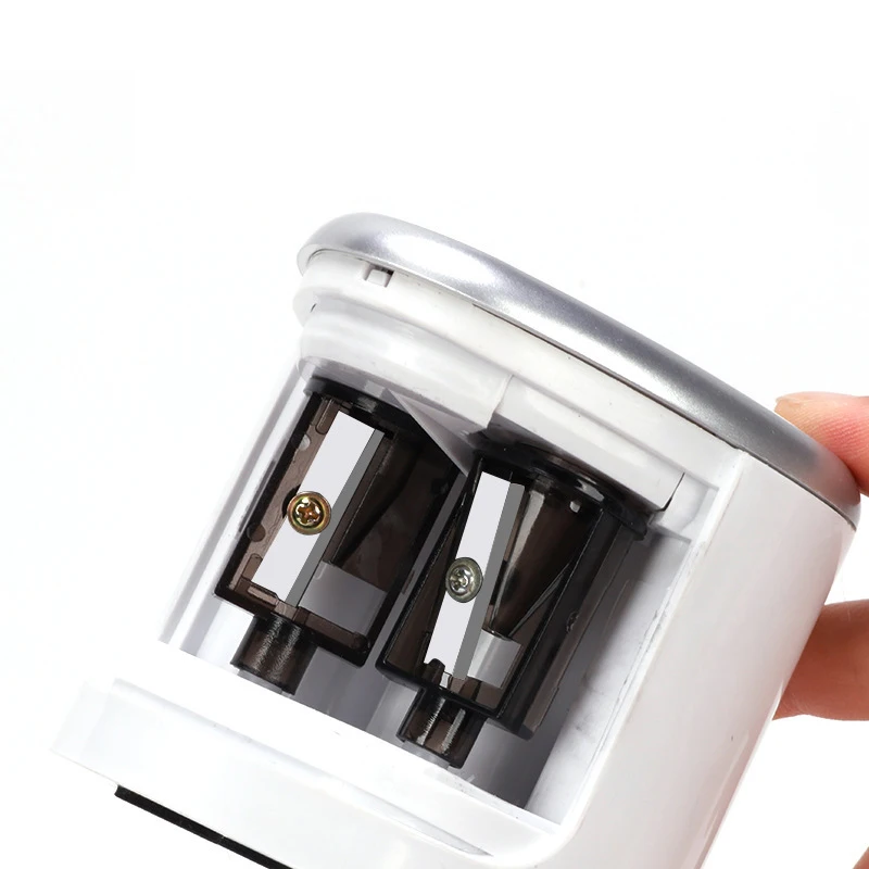 2 шт., многофункциональный автоматический электрический переключатель с двумя отверстиями, точилка для карандашей, запасные лезвия, карандаши для домашнего офиса, принадлежности для художественного рисования