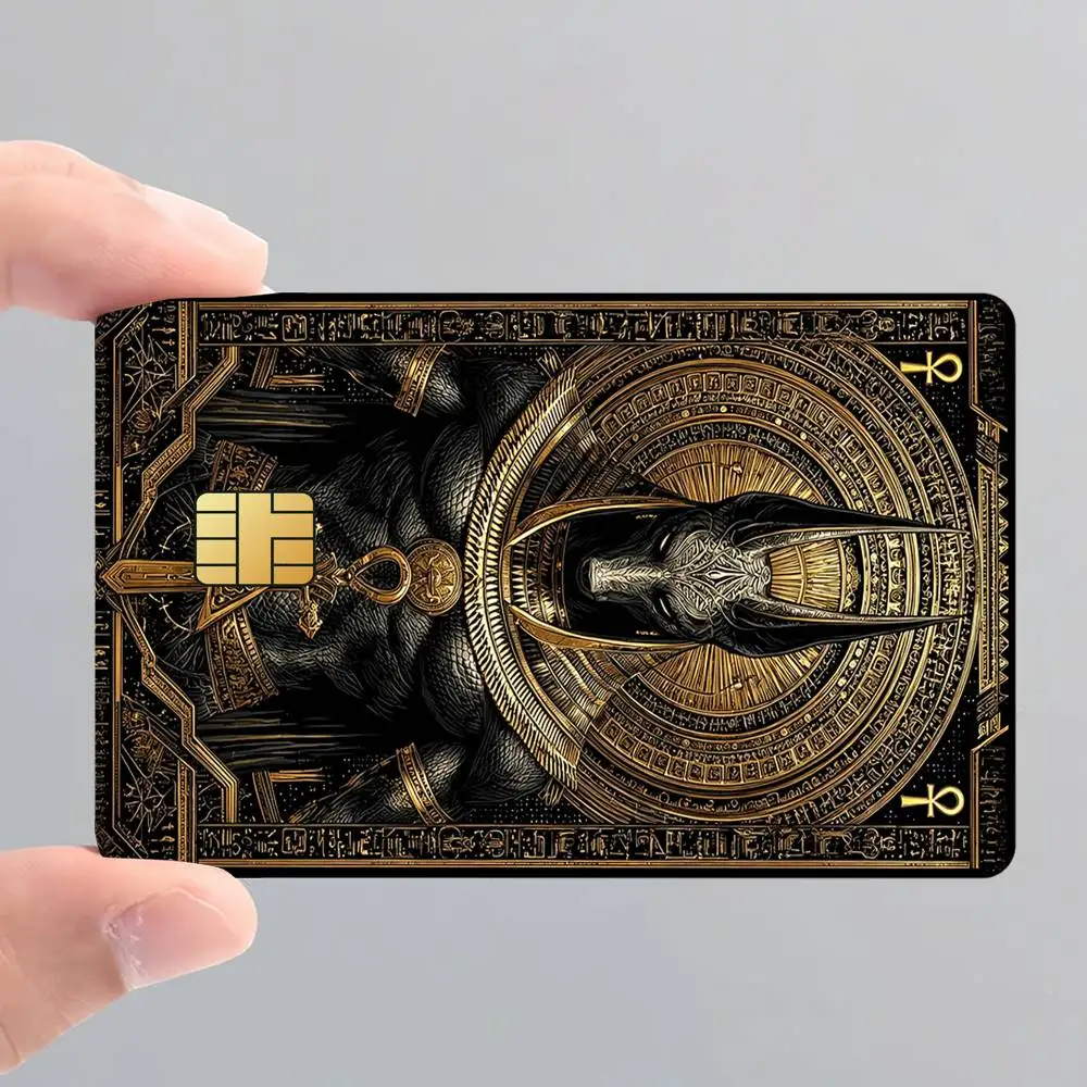 Egyptian style Anubis Card Stickers for Bank Access Protective Waterproof Film Cover Sticker Surprise Gift