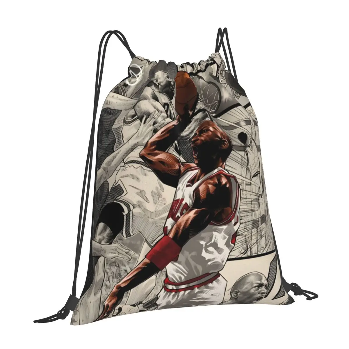 Michael-Jordan Drawstring bag Storage Portable Handbags Grocery Shopping Shoulder bags foldable Travel Bag