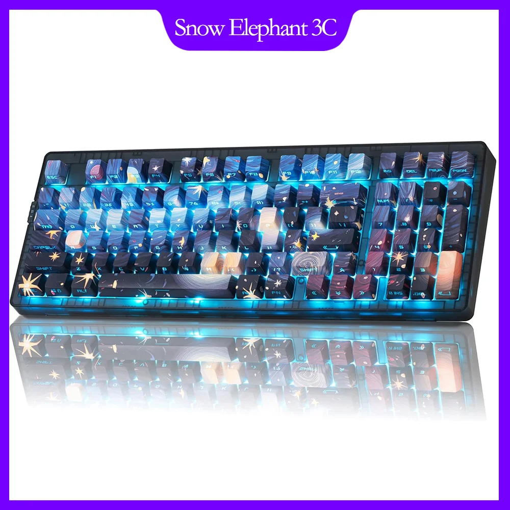 Механическая клавиатура ZORNHER ZH980, проводная/беспроводная связь с Bluetooth, настраиваемая прокладка для офисного использования, колпачок для клавиш со звездным небом RGB