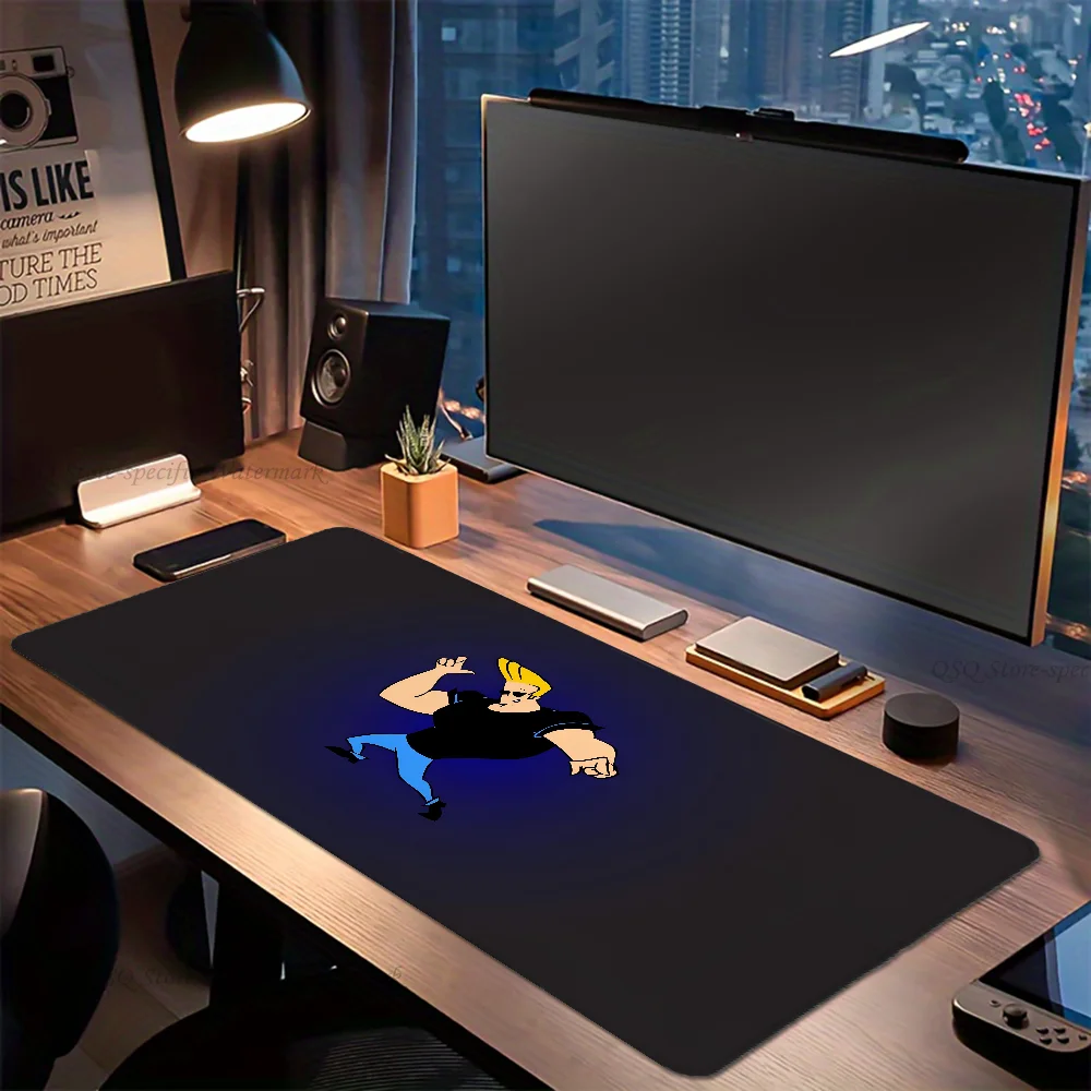 1pc Cartoon J Johnny Bravo Mouse Mat Desk Mat With Pad Gaming Accessories Prime Gaming XXL Keyboard Pad Padding Mat