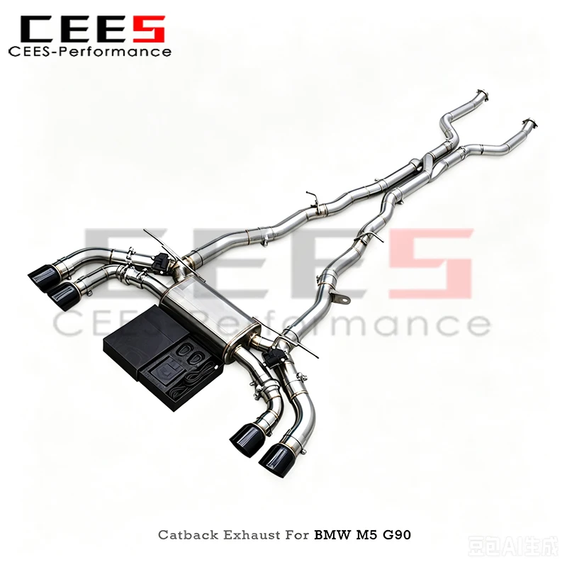 CEES SS304L Valvetronic Catback Exhaust for BMW M5 M6 G90 G99 S68 4.4TT 2024-2025 With Z-pipe Exhaust