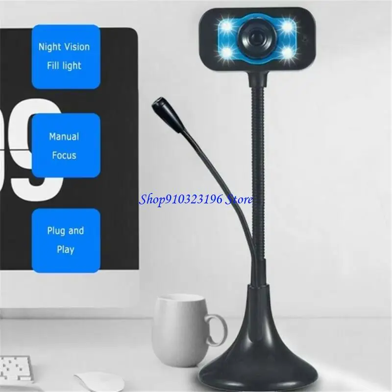Q1jf PC WebCam Desktop Computer Desktop Camera USB con microfono USB Classe online Webcam per conferenza chat video in