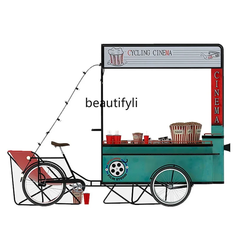 A56 Booth Car Decoraciones de películas Liangpi Helado Pan occidental Té de la leche Caramelo de limón Coche de comedor