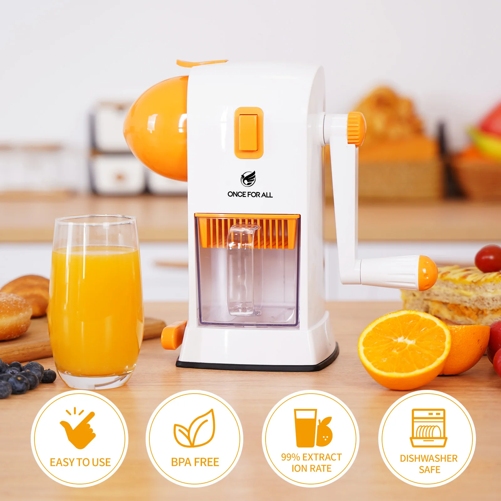 

Kitchen Helper, Orange Juicer, Once for All, Manual Juicer , Healthy Citrus, Kitchen Helper