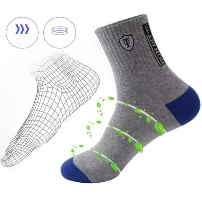 1 Pairs Apring And Fall Mens Sports Socks Summer Leisure Sweat Absorbent Comfortable Thin Breathable Basketball Meias EU 38-43