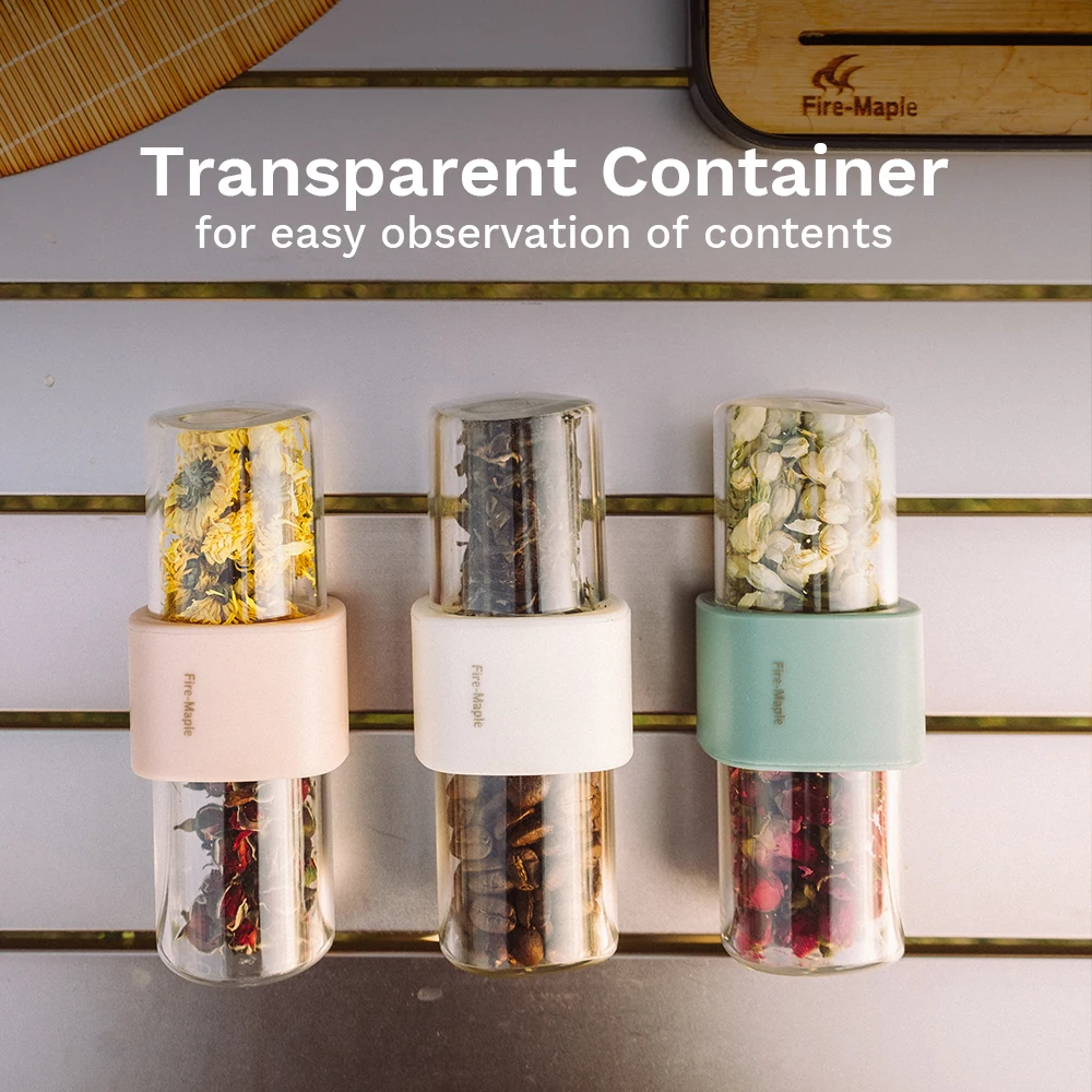 FIREMAPLE Portable Tea Coffee Jar Container Outdoor Kitchen Camping Supplies Fall Resistant Seasoning Can Double End Bottle