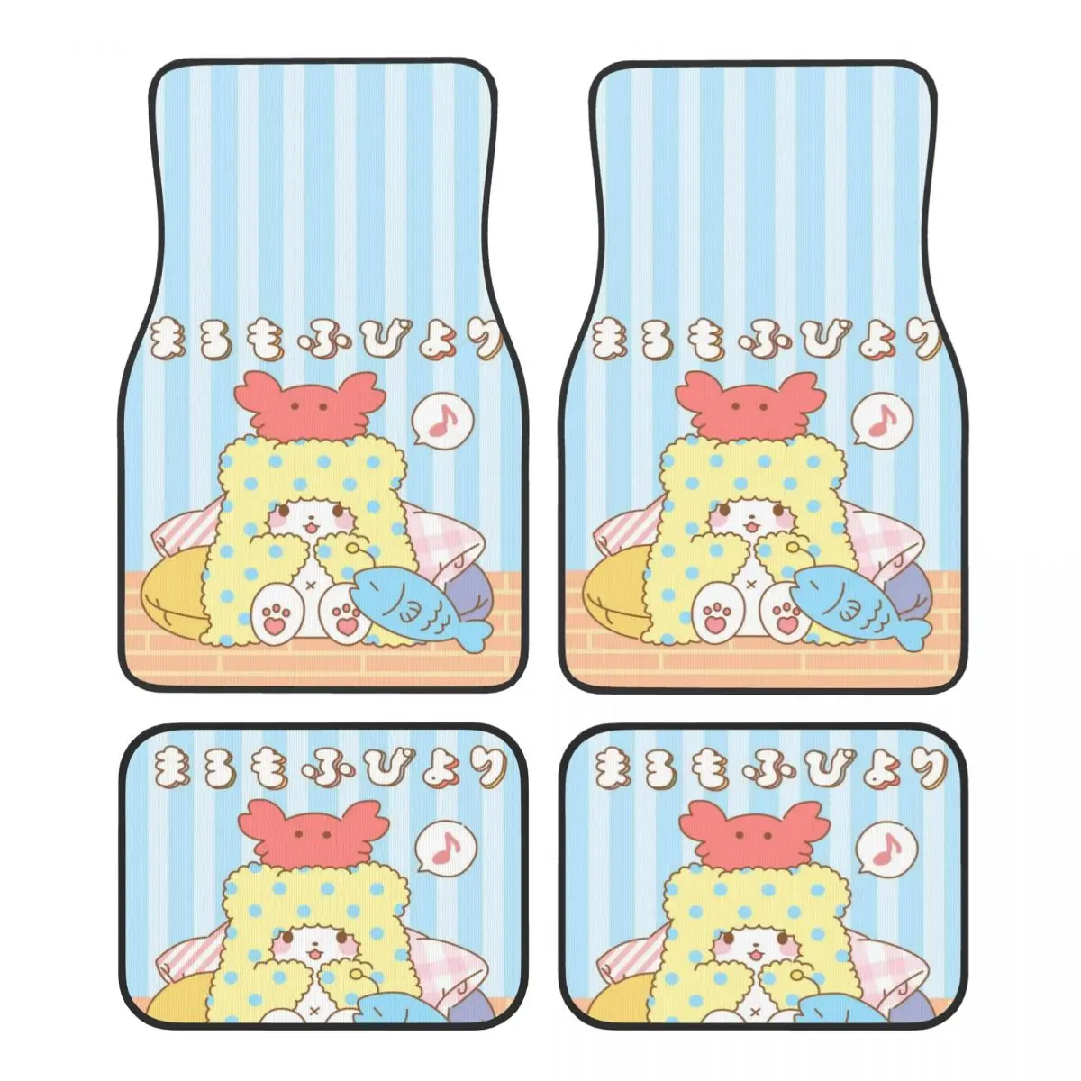 

Marumofubiyori Maru, милые автомобильные коврики с героями мультфильмов, набор из 4 противоскользящих универсальных автомобильных напольных ковриков, подходящих для средних грузовиков