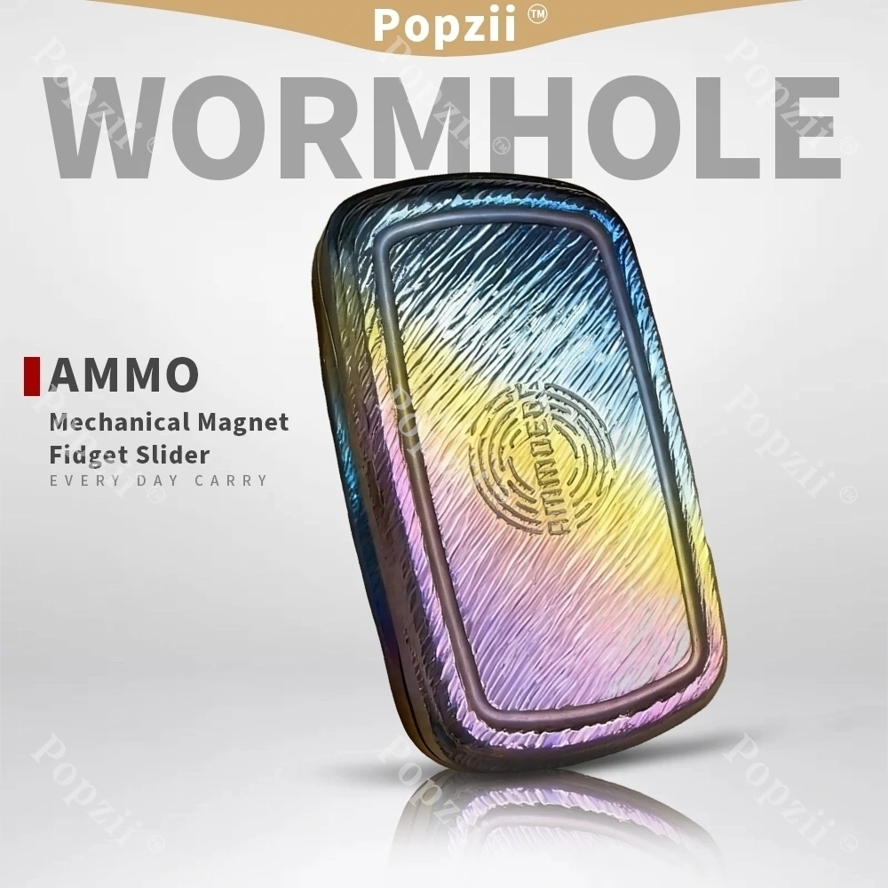 

AMMO WORMHOLE Titanium alloy Mechanical Magnet Fidget Slider Adults Stress Relief Toy Office Stress Relief Gadgets Anxiety Toys