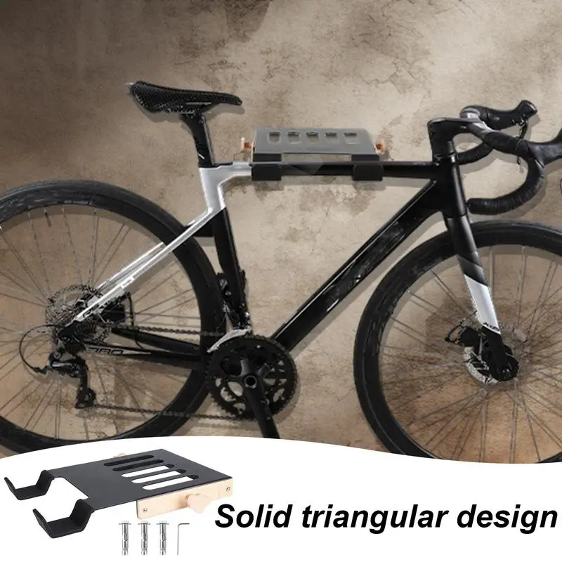 

Wall Mount Cycling Rack Load Capacity 66.14lb Dangling Bike Rack Secure Cycling Hook Holder Household Garage Organizer Solution