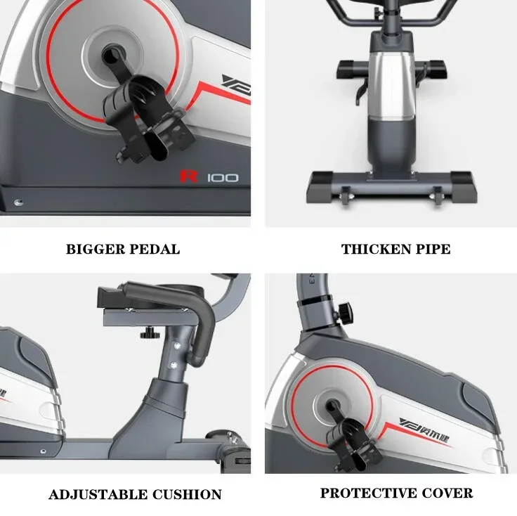 Dispositif d'exercice de rotation de vélo horizontal, contrôle magnétique elliptique à domicile, vente en gros