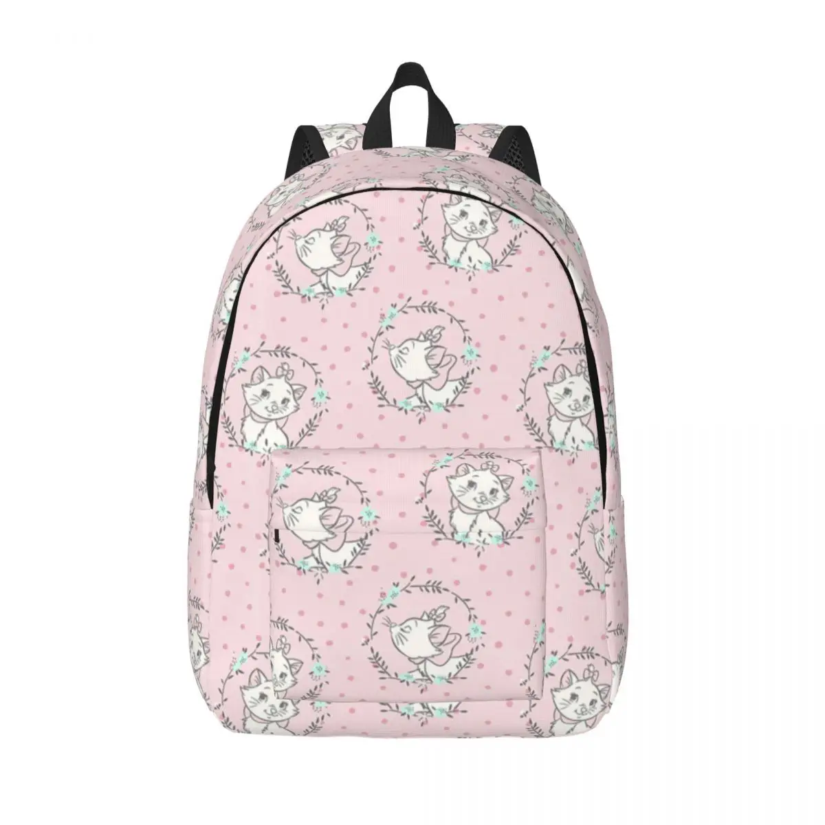 Pink Aristocats Cute Marie Cats Backpack for Kindergarten Primary School Student Bookbag Boy Girl Kids Canvas Daypack Hiking