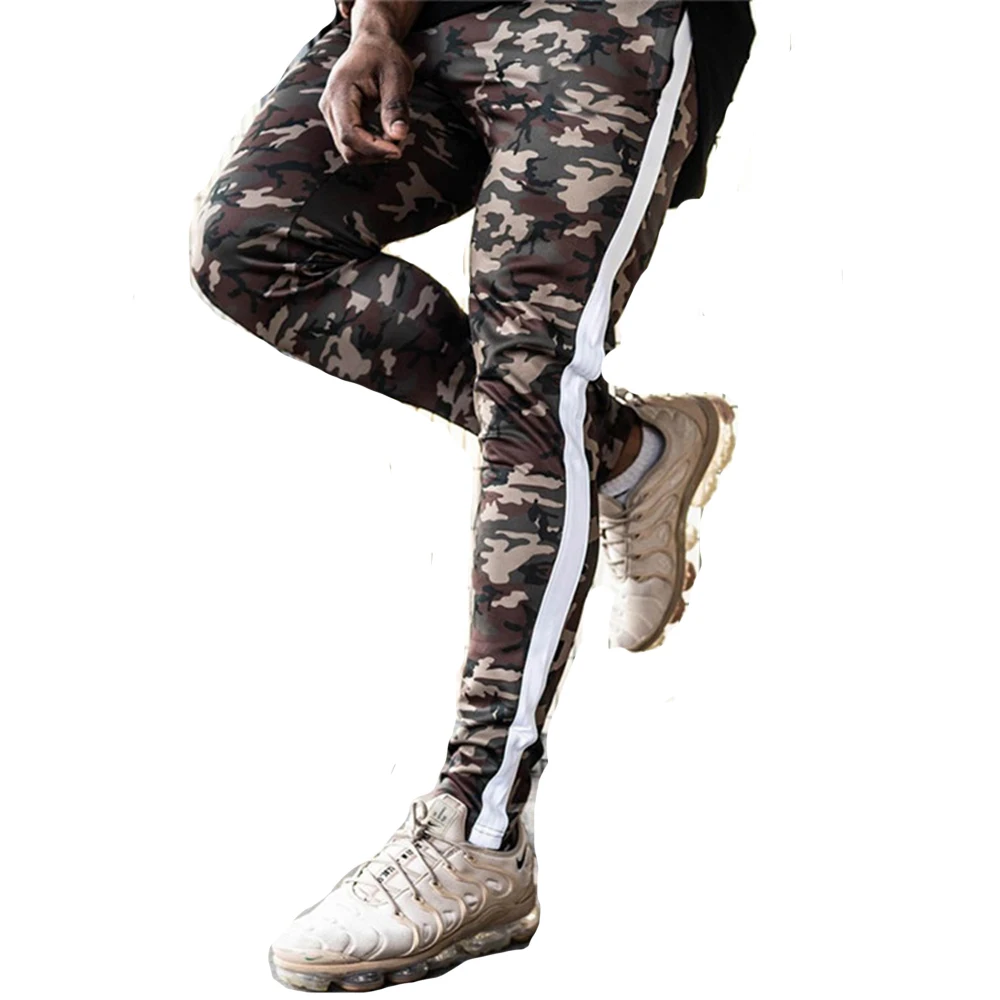 Mens Running Pants Camo Black Slim Skinny Leggings Joggers Streetwear Casual Sport Trousers Training Workout Fitness Sweatpants