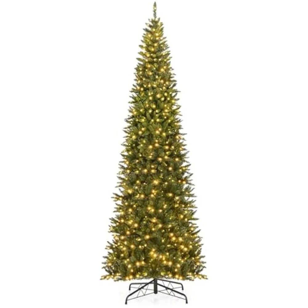 

Christmas tree.12ft Pre-Lit Artificial Christmas Tree,Tall Hinged Xmas Tree with 360° Quick Power Connector,2125Lush Branch Tips