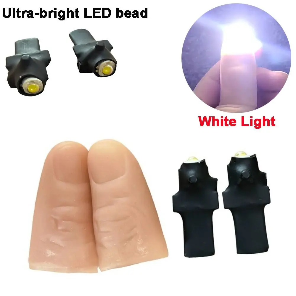 

2PCS Dance Props Ultra-bright Magic Tricks White Light USB Charging Super Light Thumbs Finger Light Magic Shows