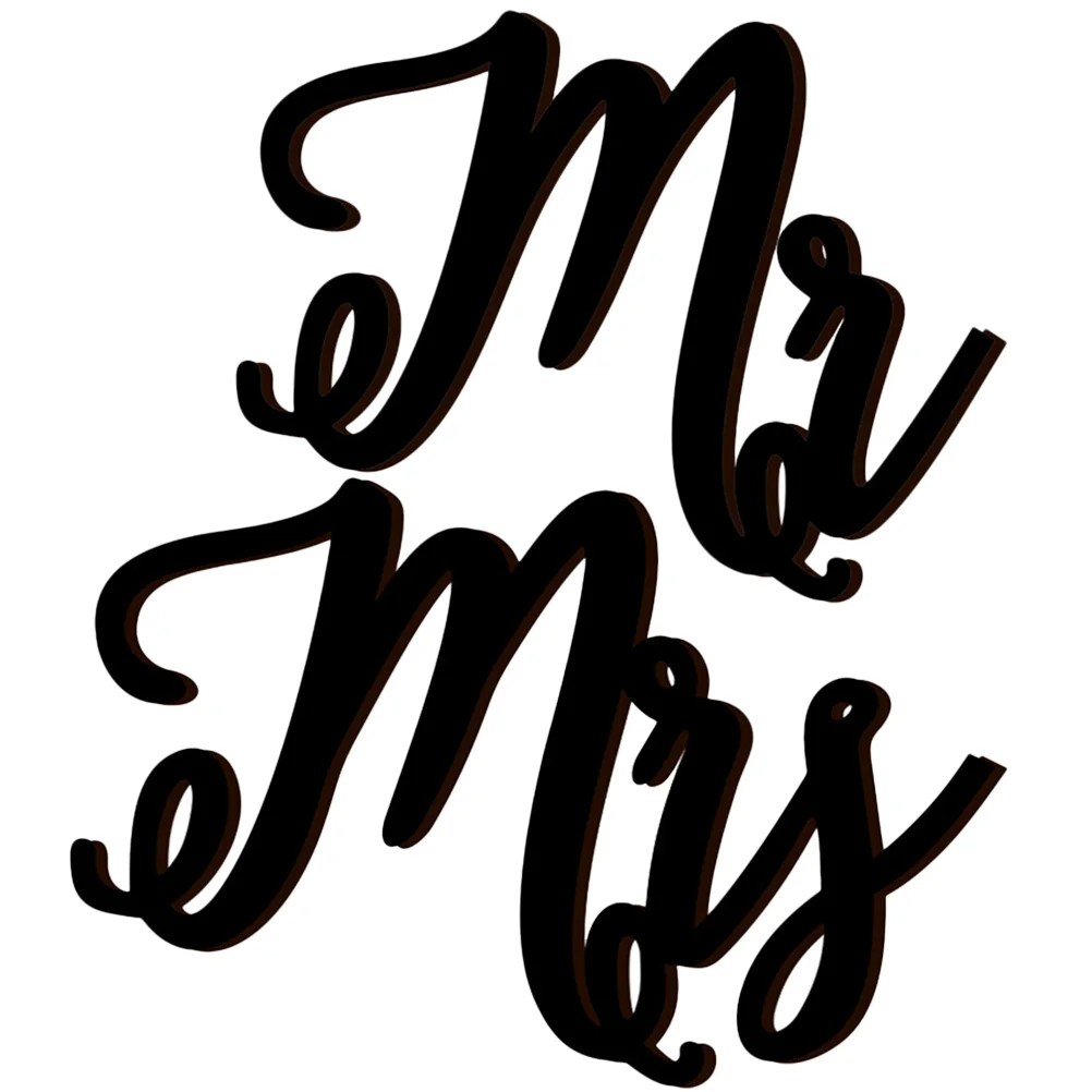 

Mr Mrs Ornament Wedding Party Valentine's Day Decoration and Letter Sign Wooden