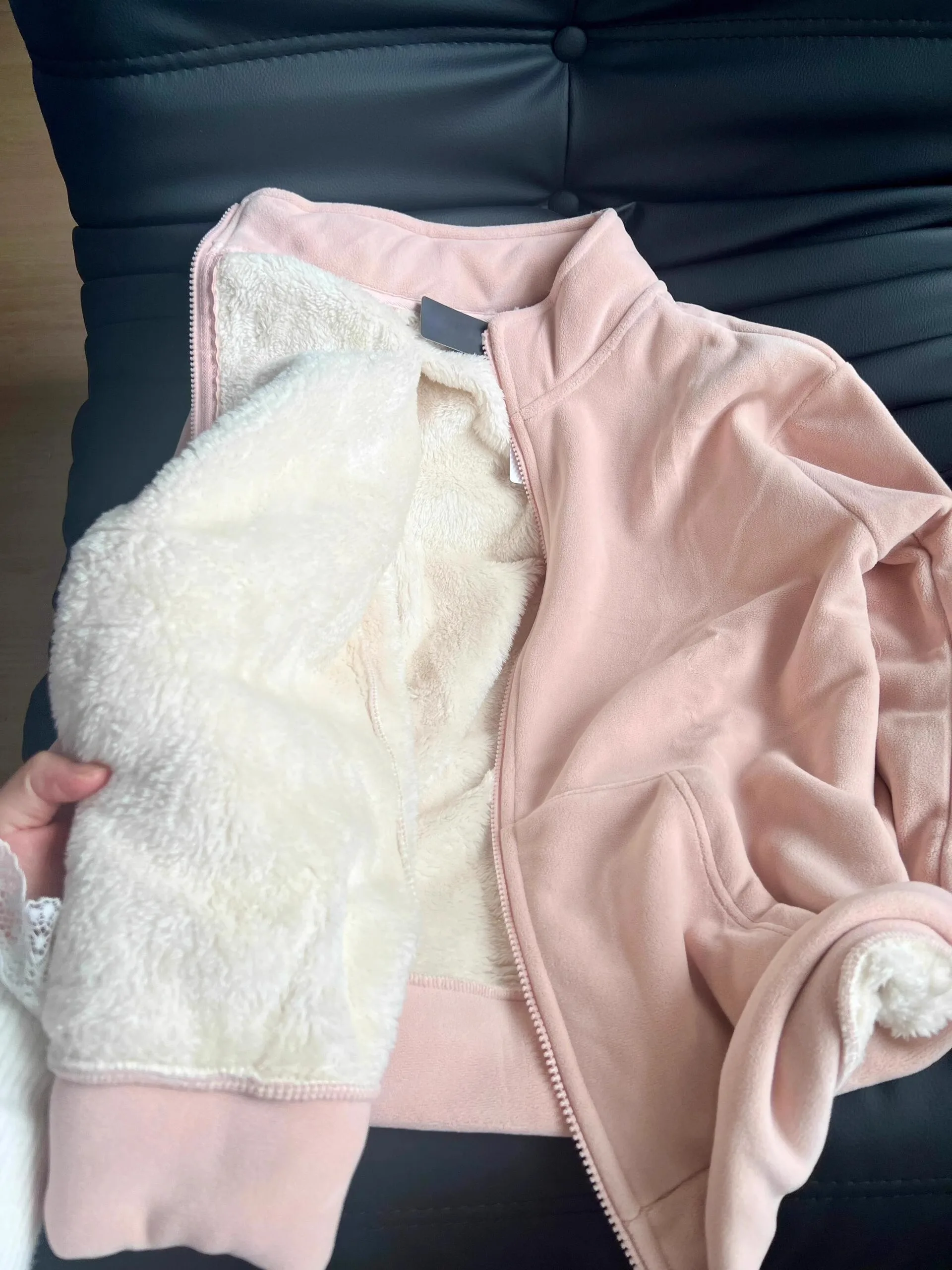 

Dopne Sweet Girl Sle~ School orm Thiened Pink Jaet Женская зимняя свободная верхняя одежда на подкладке Fce Long Sve Coat