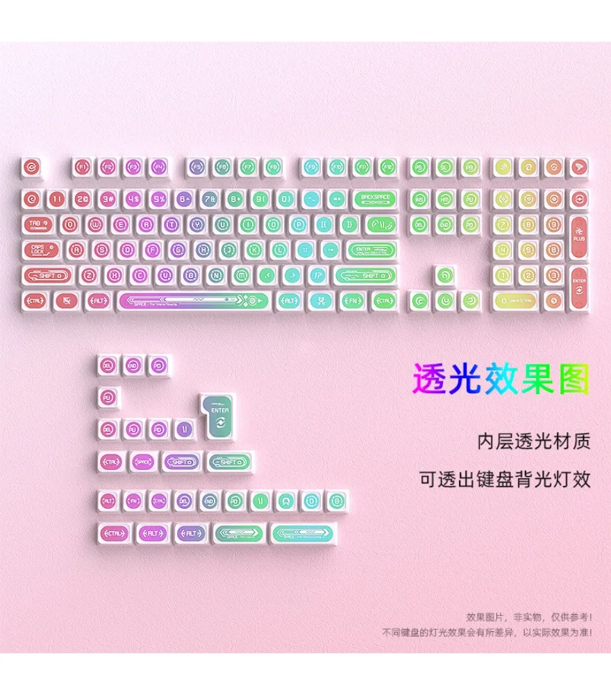 

Cat's eye stone powder keycap original small full set of mechanical keyboard sublimation customization