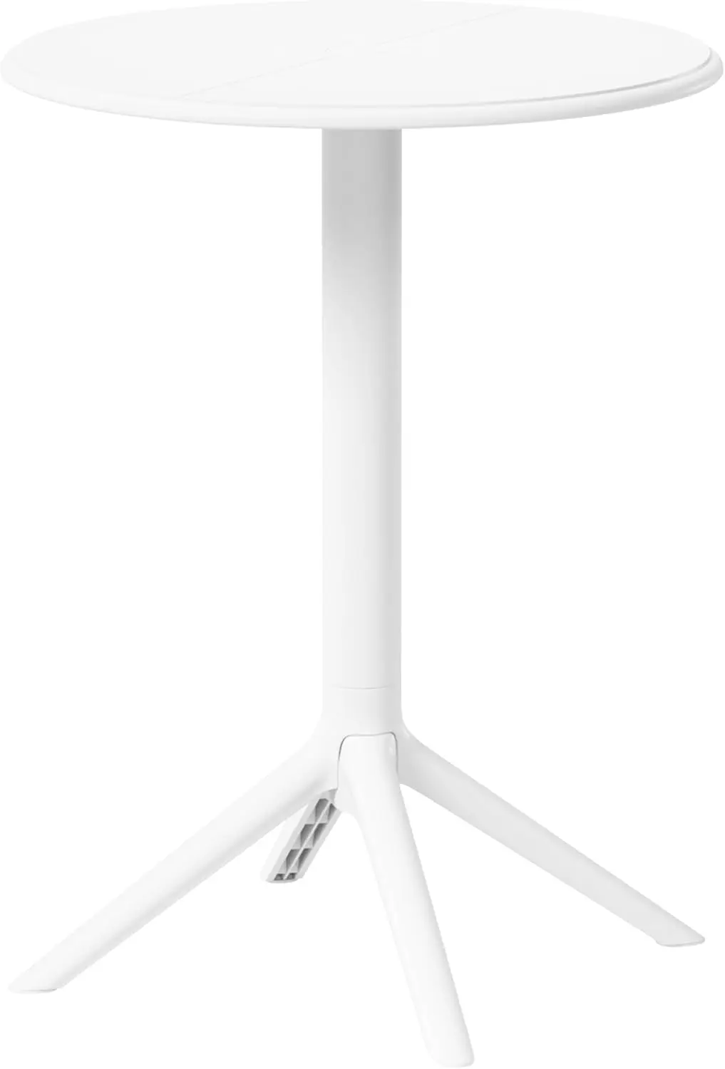 طاولة فناء تتسع لـ 4 أشخاص، طاولة طعام مستديرة من البولي بروبيلين للفناء الخارجي، طاولة طعام بيسترو مناسبة لجميع الأحوال الجوية لسطح السباحة في الفناء الخلفي،