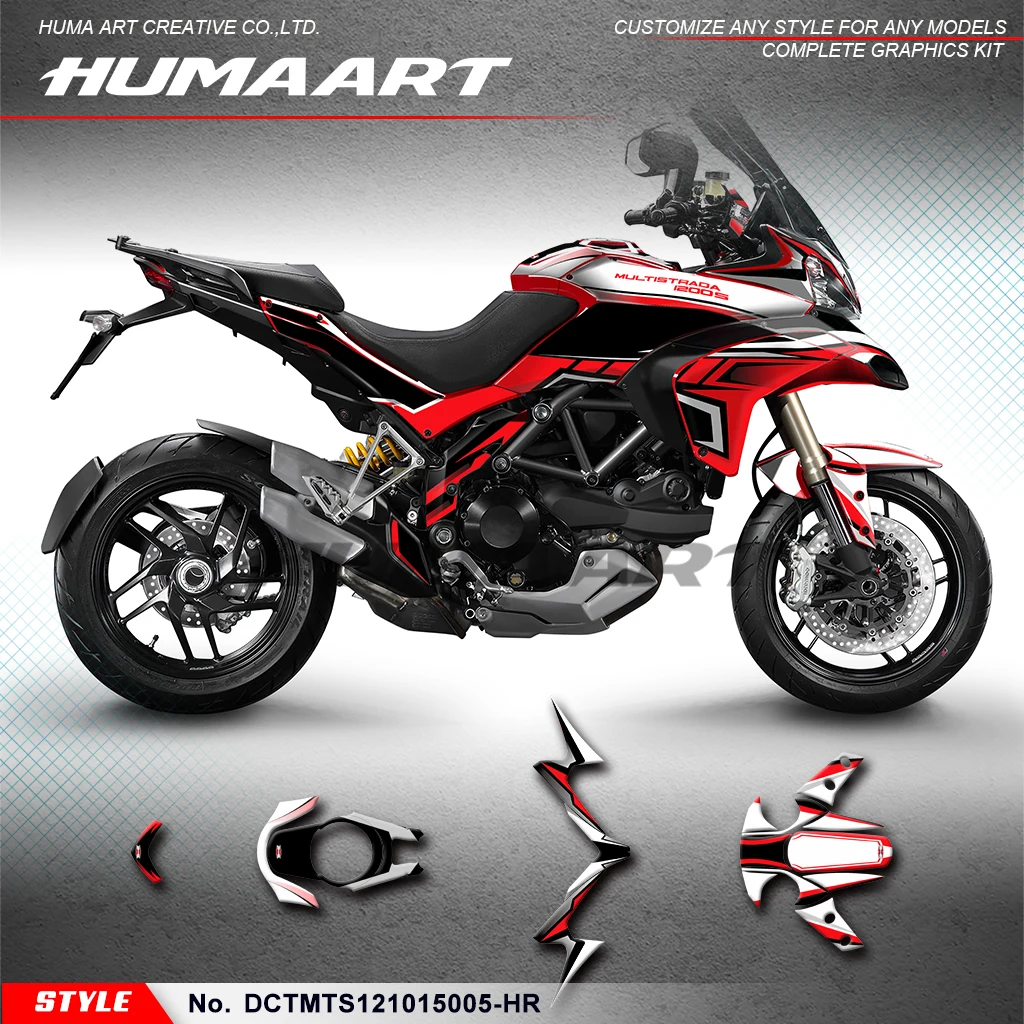 

Графический комплект huпера, Виниловая наклейка для Ducati Multistrada 1200 MTS 2010 2011 2012 2013 2015, DCTMTS121015005-HR