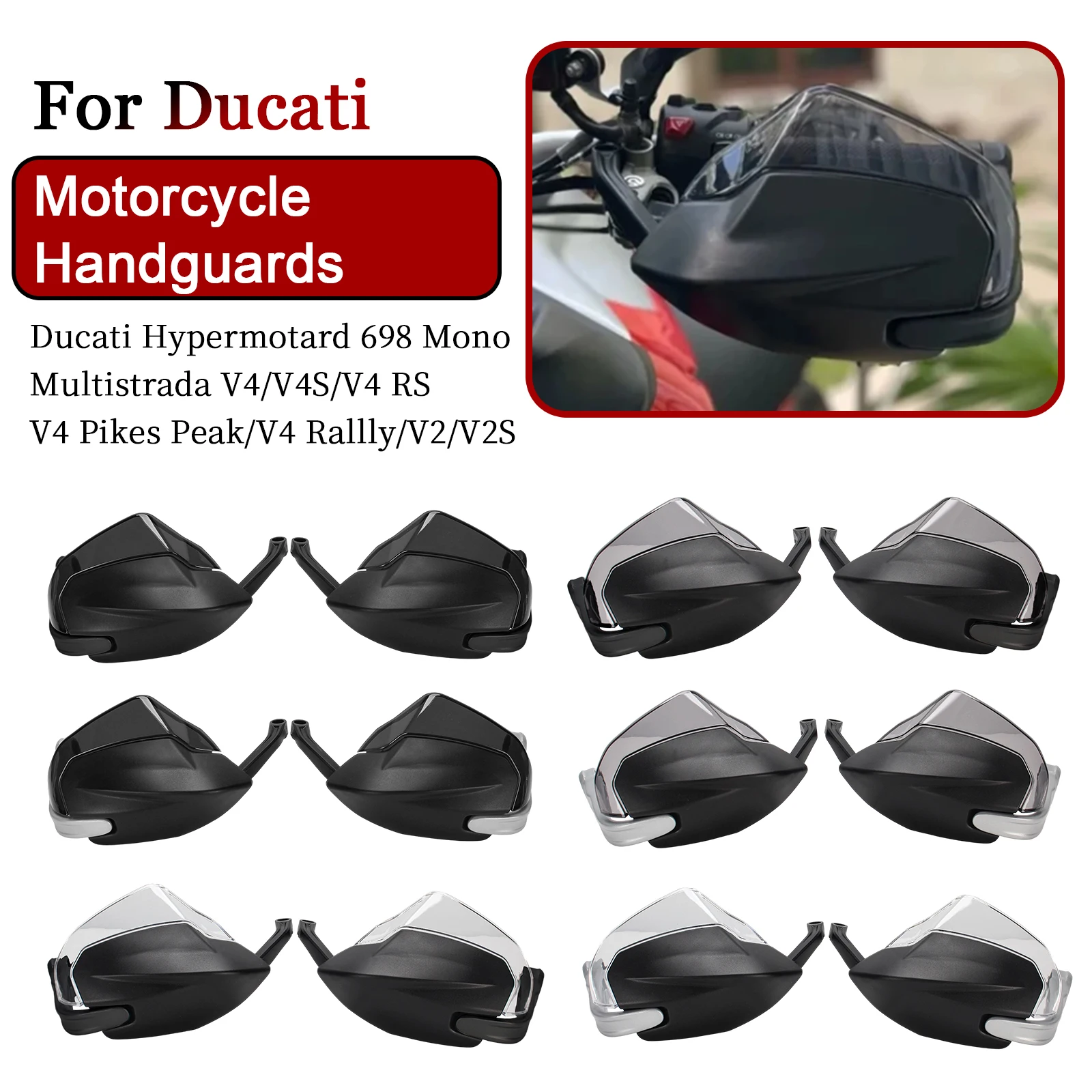 Motorcycle Handguards For Ducati Hypermotard 698 Multistrada V4/V4S/V4 RS/V4 Pikes Peak/V4 Rallly V2S Hand Guards Wind Deflector