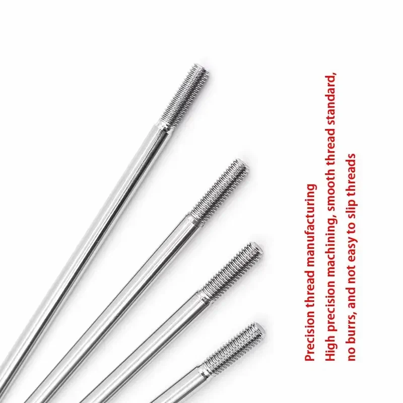 304 Stainless Steel Thick Threaded Rod M18 M20 / Headless Pull Rod with Single End Screw - Extended Length Stud Bolt