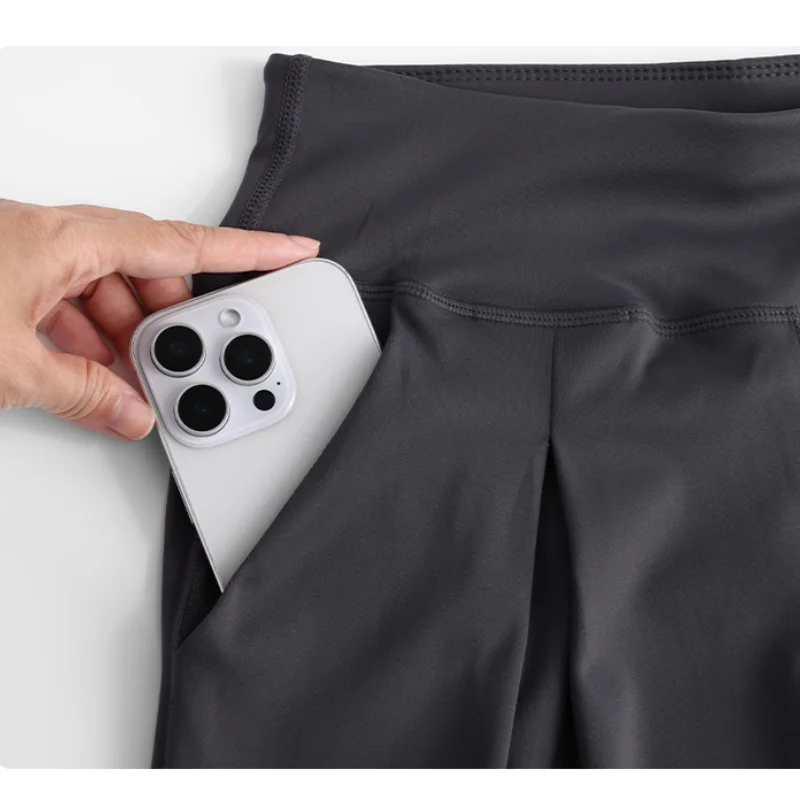 DRUR Pantaloni da yoga da donna in vita elastica con tasca posteriore Pantaloni a gamba larga primavera autunno Pantaloni sportivi casual larghi elasticizzati Streetwear