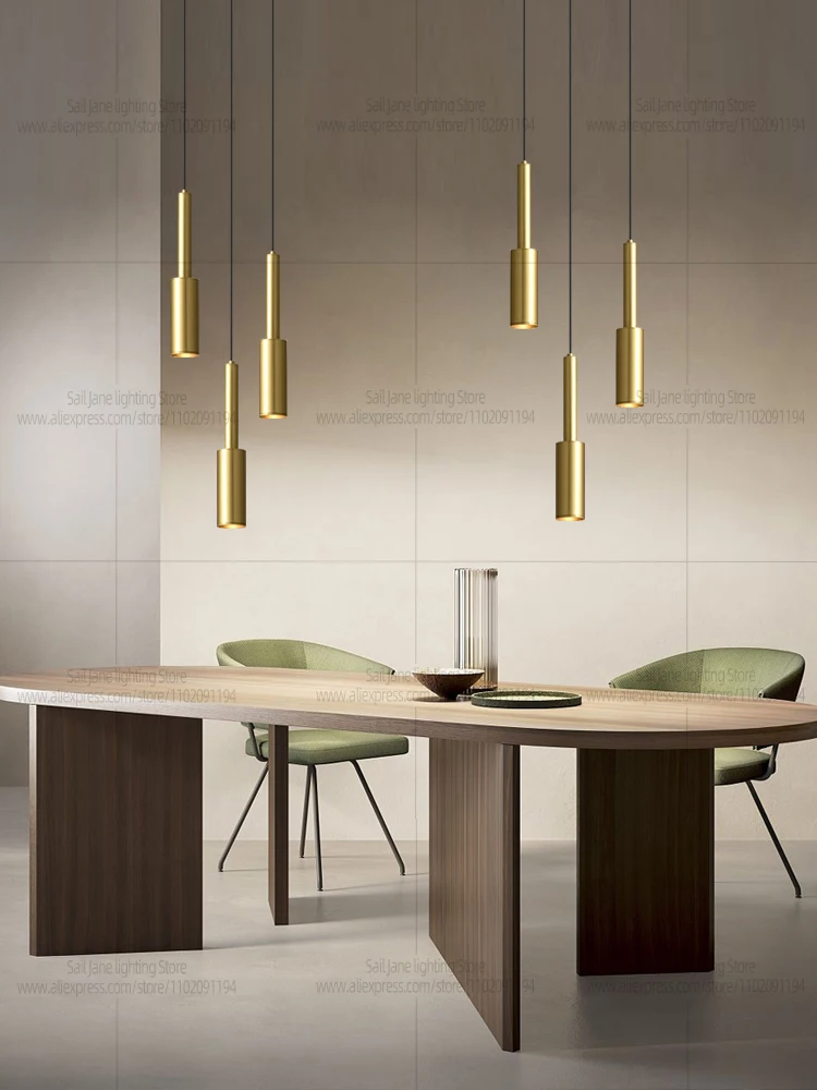 LED Nordic Chandelier Villa Hanging Stairs Pendent Lamp Dining Table Decoration Pendant Light Living Room Background Wall Light