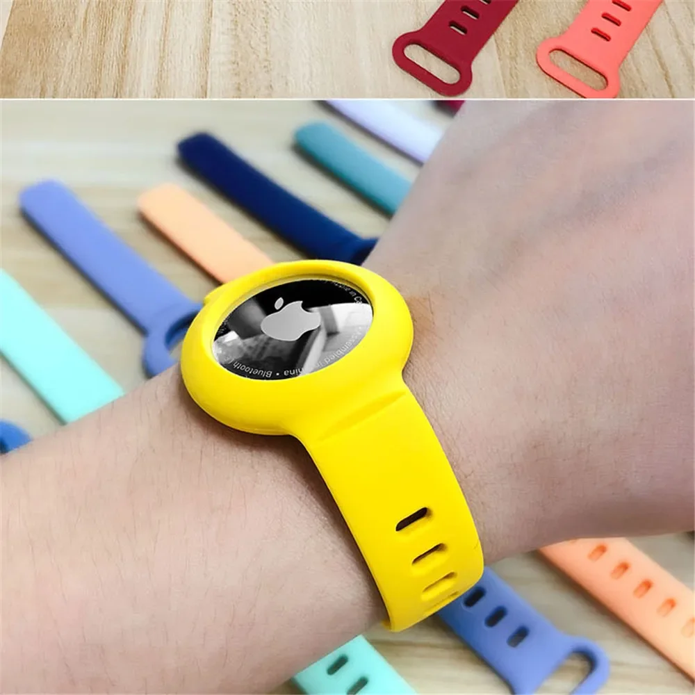 Case for Apple AirTags Soft Silicone Strap Air Tag Anti-Scratch Bracelet Protective Cover Shell for AirTag children Watch Strap