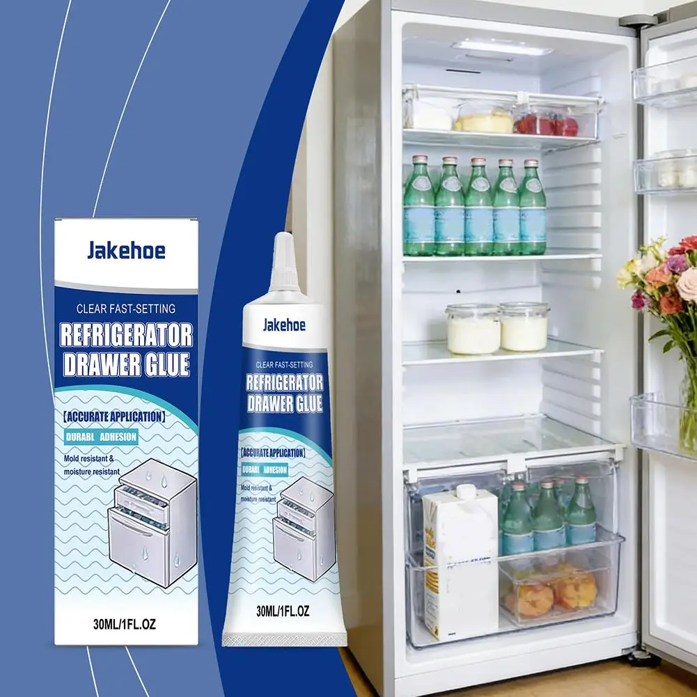 Refrigerator Repair Glue 25ML Cold Resistant Waterproof Adhesive for Fridge Drawer Door Seal Quick Drying for Plastic Glass