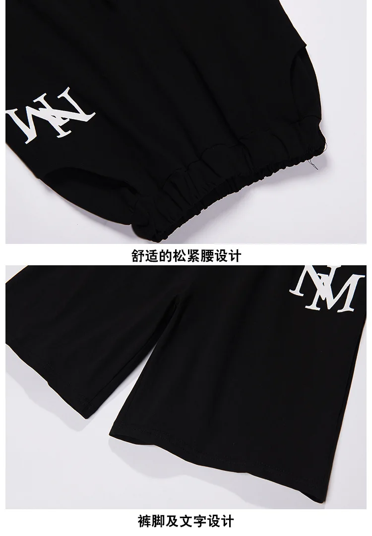 2024 Summer teenager Boys Sports Suit print T Shirt + hip hop shorts Pants Kids Clothes Tracksuit 4 5 6 7 8 9 10 11 12 Years