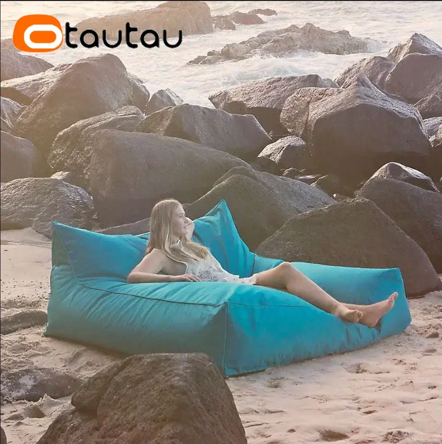 

OTAUTAU Outdoor Bean Bag Lounger Cover Swim Pool Beach Event Pouf SF469【No Filler!Need Buy Filler By Yourself!】