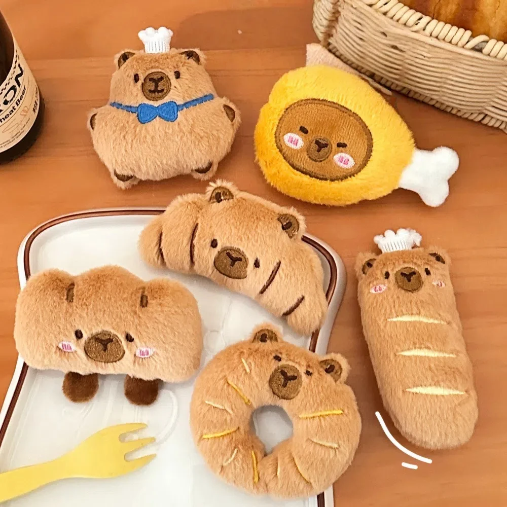 

Trendy Capybara Bread Keychain Foodie Theme Soft Foodie Bag Pendant Bag Decor Creative Key Chain Birthday Gifts